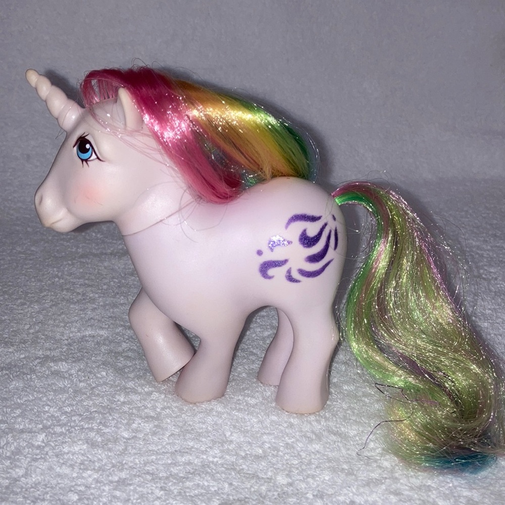 1983 G1 My Little Pony WINDY Purple Glitter Rainbow Hair Horn MLP Hasbro